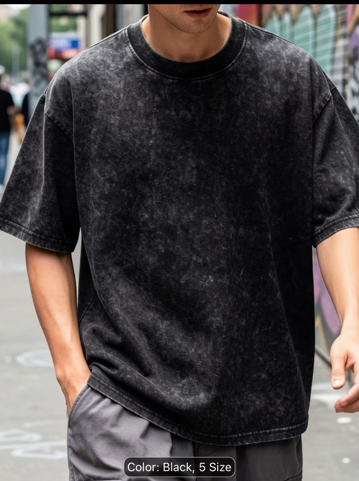 Acid Wash Drop T-Shirt for men