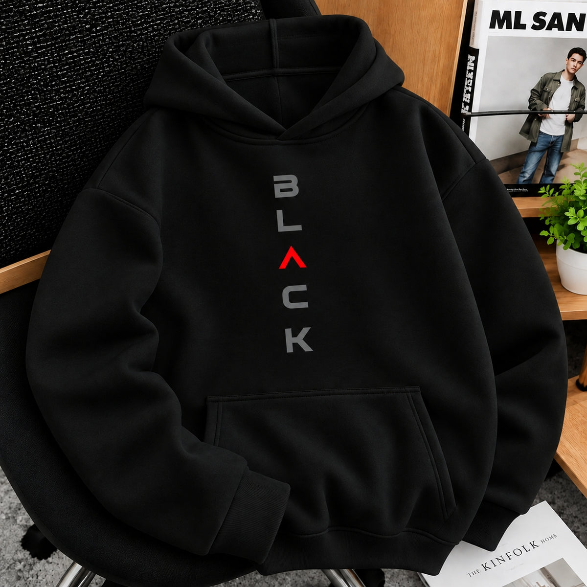 Premium Hoodie BLACK Design (Drop Shoulder)