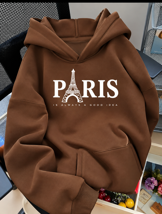 Premium Hoodie Paris Tower (Drop Shoulder)