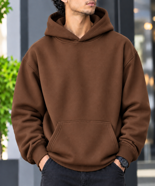 Premium Hoodie Brown  (Drop Shoulder)