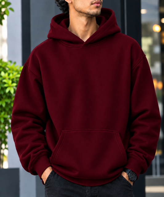 Premium Hoodie Maroon (Drop Shoulder)